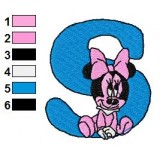 S Minnie Mouse Disney Baby Alphabet Embroidery Design